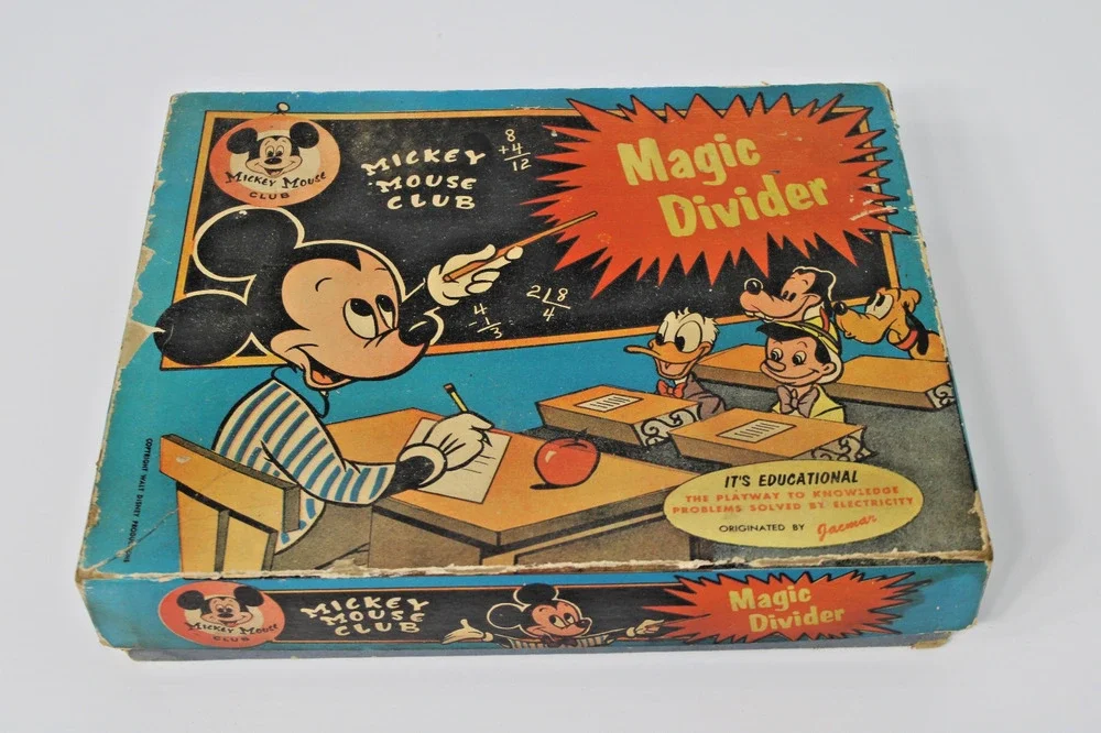 1950s Disney Mickey Mouse Club- Magic Divider Electric Math Game, Vintage in Box